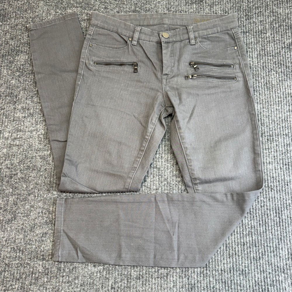 BlankNYC Moto Skinny Jeans Gray Zip Detail‎ Women's 31 Waist